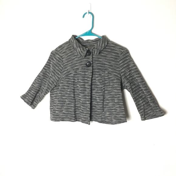 Notations Cropped Jacket Black Gray MP - Picture 2 of 8